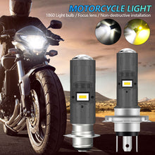 Load image into Gallery viewer, 6000Lumen P15D H4 Motorcycle LED Spot Light Aluminum Alloy Lens Headlight Scooter Motorbike Bulb Dual Color DRL Hi/Lo Beam Light

