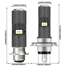 Load image into Gallery viewer, 6000Lumen P15D H4 Motorcycle LED Spot Light Aluminum Alloy Lens Headlight Scooter Motorbike Bulb Dual Color DRL Hi/Lo Beam Light
