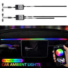 Load image into Gallery viewer, 110cm 30cm Car Ambient Lights USB APP Control Remote LED Interior RGB Symphony Atmosphere Lamp for Tesla Model 3 Y
