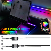 Load image into Gallery viewer, 110cm 30cm Car Ambient Lights USB APP Control Remote LED Interior RGB Symphony Atmosphere Lamp for Tesla Model 3 Y
