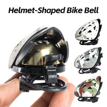 Load image into Gallery viewer, Helmet-Shaped Mountain Bike Bell Copper Safety Warning Horn Rubber Band Fixed Cycling Equipment
