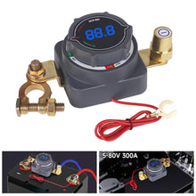 Load image into Gallery viewer, 12/24V 300A Digital Display Battery Disconnect Switch High Current Rotary Knob for Car Truck Yacht Power Protection Safety Cut Off Device

