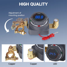Load image into Gallery viewer, 12/24V 300A Digital Display Battery Disconnect Switch High Current Rotary Knob for Car Truck Yacht Power Protection Safety Cut Off Device
