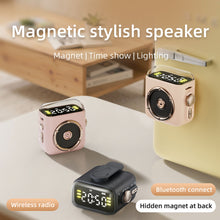 Load image into Gallery viewer, Magnetic Wireless Bluetooth Speaker Sleep Night Light with Back Clip Retro Desktop Clock
