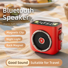Load image into Gallery viewer, Magnetic Wireless Bluetooth Speaker Sleep Night Light with Back Clip Retro Desktop Clock
