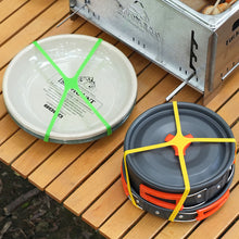 Load image into Gallery viewer, 10PCS 19.5/12.3CM H-Shaped Silicone Straps Outdoor Camping Tableware High Elasticity Tying Bands
