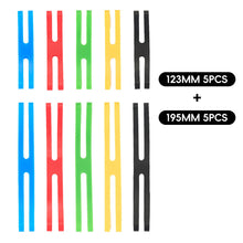Load image into Gallery viewer, 10PCS 19.5/12.3CM H-Shaped Silicone Straps Outdoor Camping Tableware High Elasticity Tying Bands
