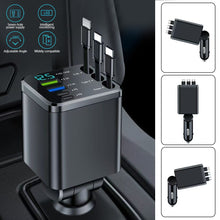 Load image into Gallery viewer, 7-in-1 Retractable Car Charger Fast Charging USB Type-C Power Adapter With LED Retractable Cable for iPhone Xiaomi Samsung
