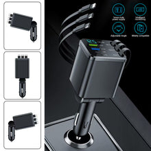 Load image into Gallery viewer, 7-in-1 Retractable Car Charger Fast Charging USB Type-C Power Adapter With LED Retractable Cable for iPhone Xiaomi Samsung

