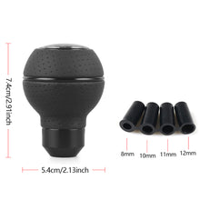 Load image into Gallery viewer, 5 Speed Car Gear Shift Knob Cover Shift Lever Gear Level Knob Shift Head Leather＆Aluminium For M8 M10 M11 M12

