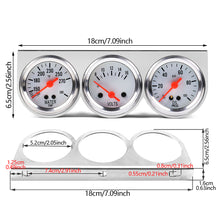 Load image into Gallery viewer, 3 in1 52mm Car Oil Pressure Water Temp Amp Meter Gauge With Sensor Triple Gauge Set Auto Mechanical Chrome Panel Oil Press
