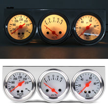 Load image into Gallery viewer, 3 in1 52mm Car Oil Pressure Water Temp Amp Meter Gauge With Sensor Triple Gauge Set Auto Mechanical Chrome Panel Oil Press
