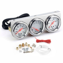 Load image into Gallery viewer, 3 in1 52mm Car Oil Pressure Water Temp Amp Meter Gauge With Sensor Triple Gauge Set Auto Mechanical Chrome Panel Oil Press
