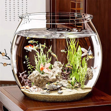 Load image into Gallery viewer, Transparent Round Ornamental Fish Tank Clear Guppy Tank Goldfish Small Fish Bowl Home Desk Decor Aquarium Hydroponic Planter
