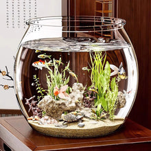 Load image into Gallery viewer, Transparent Round Ornamental Fish Tank Clear Guppy Tank Goldfish Small Fish Bowl Home Desk Decor Aquarium Hydroponic Planter
