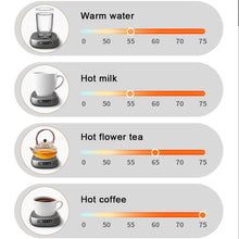 Load image into Gallery viewer, Thermostatic Heating Coaster Cup Heater Mug Warmer 3 Gear 75°C Hot Tea Makers Electric Mini Induction Cooker Coffee Heating Pad
