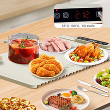 Load image into Gallery viewer, Electric Food Warmer Foldable Warming Tray Plate Warmer with 10 Temperature Levels 55°C-100°C Fast Heating Mat Warm Tray Winter Must
