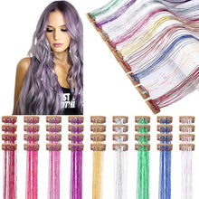 Load image into Gallery viewer, 1/6Pcs Colorful Long Straight Hair Pieces Synthetic Clip-in Hair Extensions Synthetic High Temperature Fiber Wig for Daily Use Party
