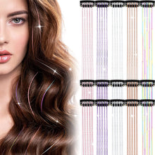 Load image into Gallery viewer, 1/6Pcs Colorful Long Straight Hair Pieces Synthetic Clip-in Hair Extensions Synthetic High Temperature Fiber Wig for Daily Use Party
