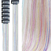 Load image into Gallery viewer, 1/6Pcs Colorful Long Straight Hair Pieces Synthetic Clip-in Hair Extensions Synthetic High Temperature Fiber Wig for Daily Use Party
