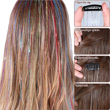 Load image into Gallery viewer, 1/6Pcs Colorful Long Straight Hair Pieces Synthetic Clip-in Hair Extensions Synthetic High Temperature Fiber Wig for Daily Use Party
