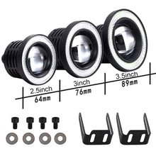 Load image into Gallery viewer, 2Pcs 30W Car Fog Lights Driving DRL Lamp COB Angel Eye 64/76/89mm Ambient Lamps Waterproof Daytime Running Bulb Headlight DC 12V
