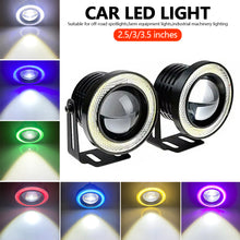 Load image into Gallery viewer, 2Pcs 30W Car Fog Lights Driving DRL Lamp COB Angel Eye 64/76/89mm Ambient Lamps Waterproof Daytime Running Bulb Headlight DC 12V
