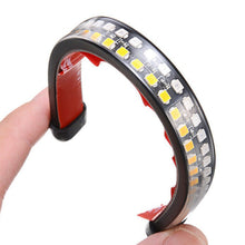 Load image into Gallery viewer, Universal Dual Color Motorcycle LED Turn Signal Light &amp; DRL Amber White Moto Flasher Ring Fork Strip Lamp Flowing Flashing Blinker
