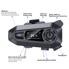 Load image into Gallery viewer, Bluetooth 5.3 Digital Display Motorcycle Helmet Bluetooth Headset Wireless Hands-free Calling &amp; Music Player FM IPX5 Waterproof Intercom Communication System
