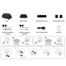 Load image into Gallery viewer, Bluetooth 5.3 Motorcycle Helmet Bluetooth Headset Wireless Hands-free Calling &amp; Music Player IP67 Waterproof Intercom Communication System
