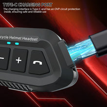 Load image into Gallery viewer, Bluetooth 5.3 Motorcycle Helmet Bluetooth Headset Wireless Hands-free Calling &amp; Music Player IP67 Waterproof Intercom Communication System
