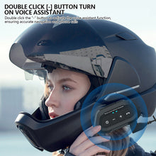 Load image into Gallery viewer, Bluetooth 5.3 Motorcycle Helmet Bluetooth Headset Wireless Hands-free Calling &amp; Music Player IP67 Waterproof Intercom Communication System
