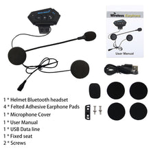 Load image into Gallery viewer, Motorcycle Helmet Bluetooth Headset Wireless Hands-free Calling &amp; Music Player Bluetooth V4.0+EDR Waterproof Intercom Communication System for Riding
