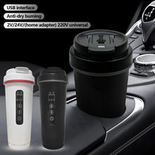Load image into Gallery viewer, 12V/24V 500ml Smart Car Heating Cup 316 Stainless Steel Electric Kettle for Vehicle Auto Boiling Water Warmer Bottle Thermos Travel Office
