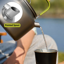 Load image into Gallery viewer, 0.8L 1.2L 1.8L Aluminum alloy Portable Outdoor Camping Coffee and Tea Kettle for Hiking Fishing Picnic Cooking Equipment
