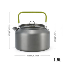 Load image into Gallery viewer, 0.8L 1.2L 1.8L Aluminum alloy Portable Outdoor Camping Coffee and Tea Kettle for Hiking Fishing Picnic Cooking Equipment
