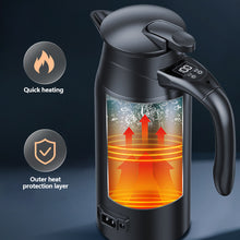 Load image into Gallery viewer, Universal 12V/24V 0.8L 1.2L Large Capacity Smart Car Heating Cup Car Electric Kettle Stainless Steel Water Boiler Thermos for Truck Travel Office Vehicle
