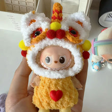 Load image into Gallery viewer, For 10.5cm Labubu Doll Clothes Red Festival Clothing Red Awakening Lion Clothing Set Dolls Accessories Cute Decoration Little Cloths
