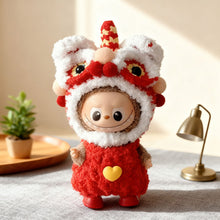 Load image into Gallery viewer, For 10.5cm Labubu Doll Clothes Red Festival Clothing Red Awakening Lion Clothing Set Dolls Accessories Cute Decoration Little Cloths
