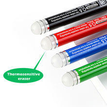 Load image into Gallery viewer, 4PCS Heat Erasable Pens Bullet Nib Colored Heat Sensitive Erasable Gel Pen 0.7MM Smooth Writing Black Blue Red Green Ink
