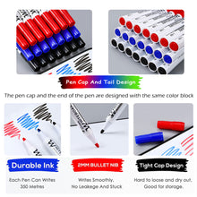 Load image into Gallery viewer, 1Pc Whiteboard Marker 2.0mm Nib Black Blue Red High-Volume Ink Office Teaching Pen Clear Handwriting &amp; Easy Erasure
