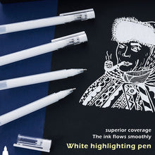 Load image into Gallery viewer, Creative White Ink Gel Pen 1mm Highlight Marker Pen for Student Stationery Drawing Art Writing School Supplies
