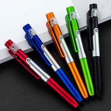 Load image into Gallery viewer, 4 In 1 Multi-Function Ballpoint Pen With LED Light Fold Phone Holder Night Read Writing Pencil Office Student Stationery Tools
