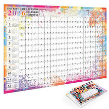 Load image into Gallery viewer, 2026 New Yearly Daily Schedule Planner Sheet Calendar Wall 365 Day Plan Annual Hanging Planning Weekly Agenda Pad Month 12
