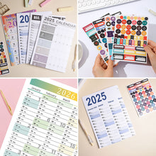 Load image into Gallery viewer, 2026 New Yearly Daily Schedule Planner Sheet Calendar Wall 365 Day Plan Annual Hanging Planning Weekly Agenda Pad Month 12
