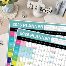 Load image into Gallery viewer, 2026 New Yearly Daily Schedule Planner Sheet Calendar Wall 365 Day Plan Annual Hanging Planning Weekly Agenda Pad Month 12
