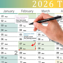 Load image into Gallery viewer, 2026 New Yearly Daily Schedule Planner Sheet Calendar Wall 365 Day Plan Annual Hanging Planning Weekly Agenda Pad Month 12

