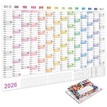 Load image into Gallery viewer, 2026 New Yearly Daily Schedule Planner Sheet Calendar Wall 365 Day Plan Annual Hanging Planning Weekly Agenda Pad Month 12
