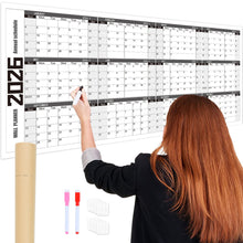 Load image into Gallery viewer, 2026 New Yearly Daily Schedule Planner Sheet Calendar Wall 365 Day Plan Annual Hanging Planning Weekly Agenda Pad Month 12
