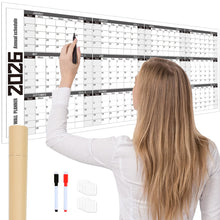 Load image into Gallery viewer, 2026 New Yearly Daily Schedule Planner Sheet Calendar Wall 365 Day Plan Annual Hanging Planning Weekly Agenda Pad Month 12
